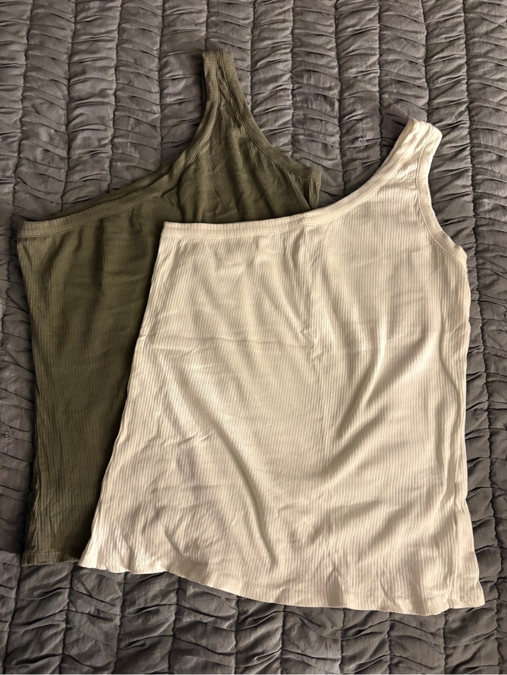 Maurice’s One Shoulder Ribbed Tank Tops - Set of two